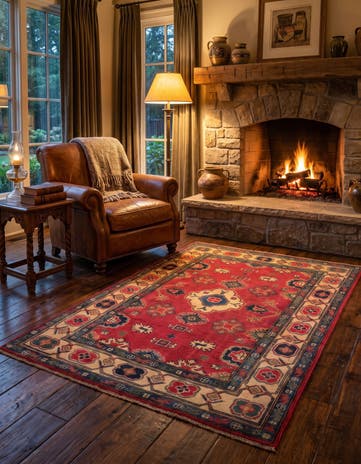 3' 11 x 5' 10 Hand Knotted Kazak Rug