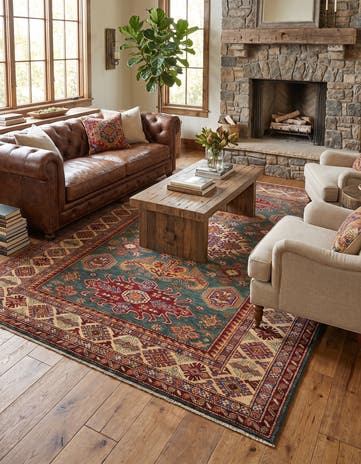 5' 9 x 8' Hand Knotted Kazak Rug