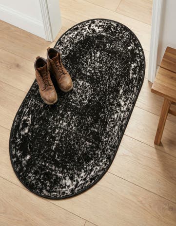 Black Monte Carlo Oval Rug