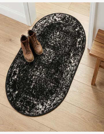 Black Monte Carlo Oval Rug