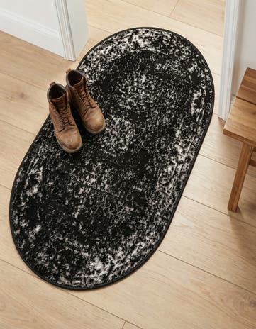 Black Monte Carlo Oval Rug