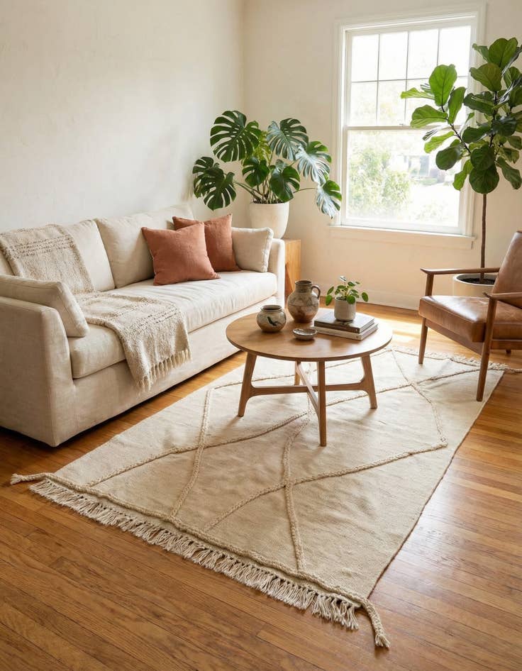 Detail image of 3' 4 x 5' 2 Hand Knotted Moroccan Wool Rug