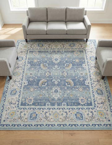 French Blue Whitney Square Rug