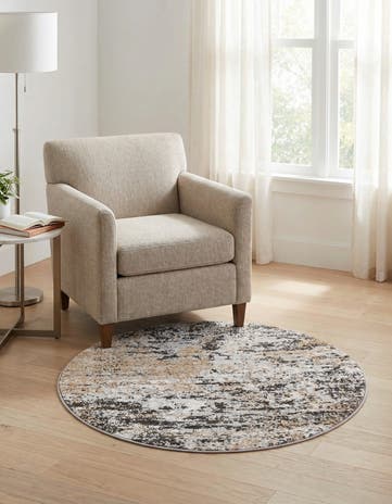 Beige Leipzig Round Rug