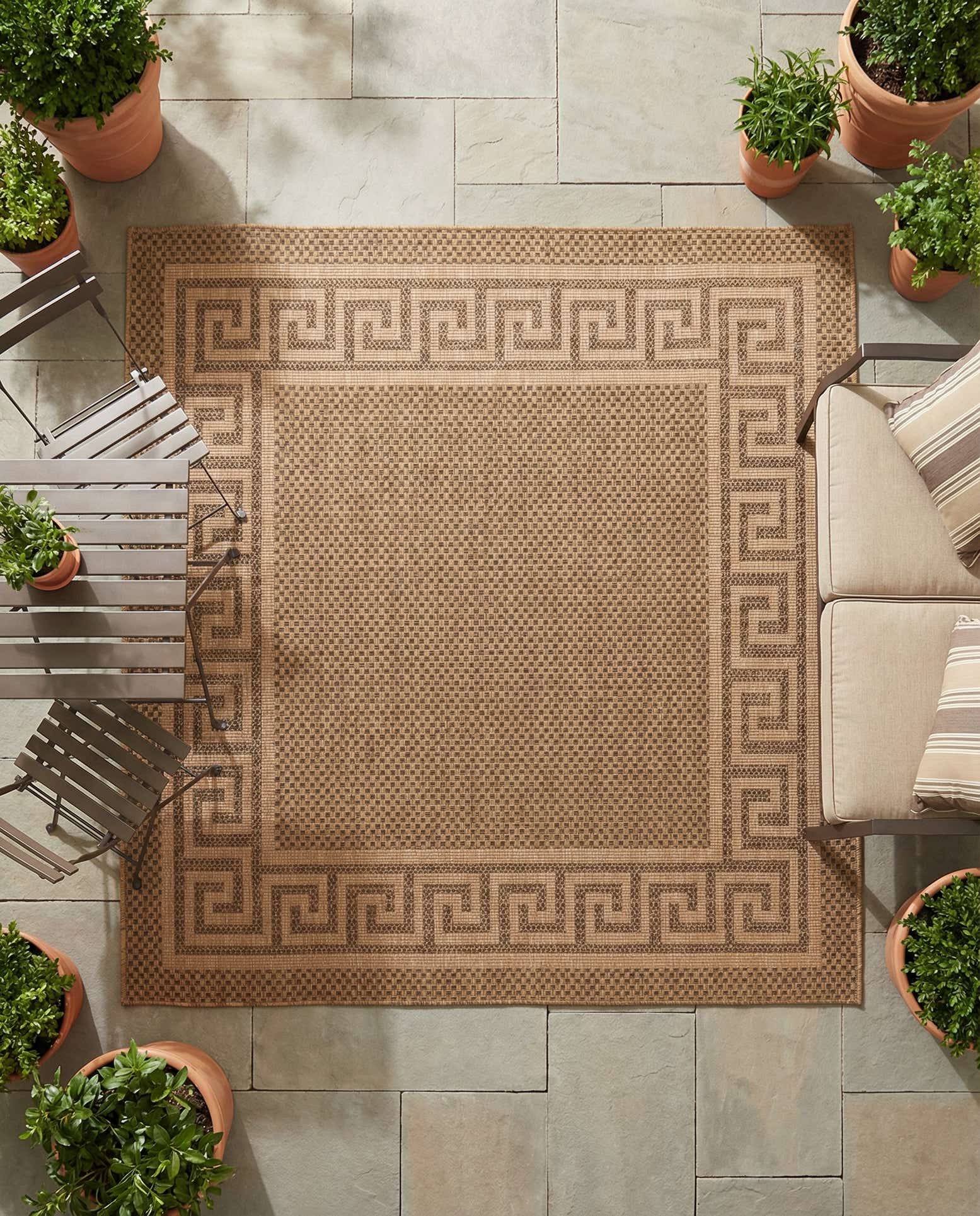 6' x 6' Easy-Clean Border Indoor / Outdoor Square Rug