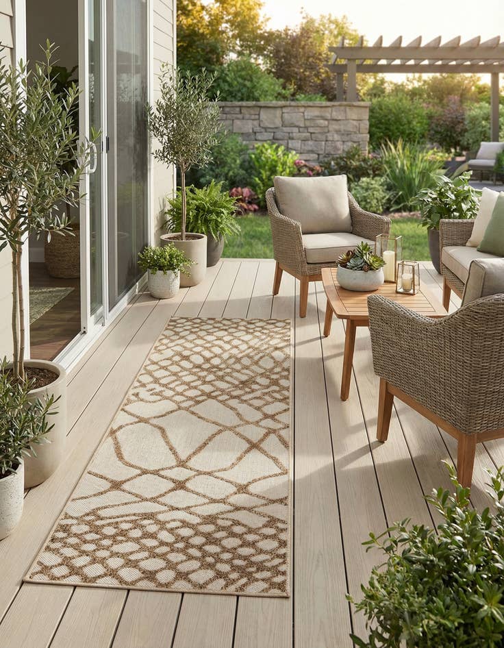 Detail image of 2' x 6' Washable Modern Indoor / Outdoor Runner Rug