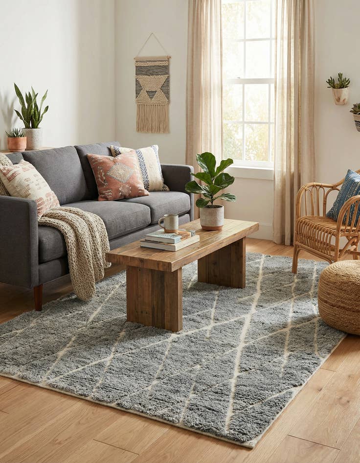 Detail image of 4' 1 x 6' 1 Atlas Moroccan Wool Rug