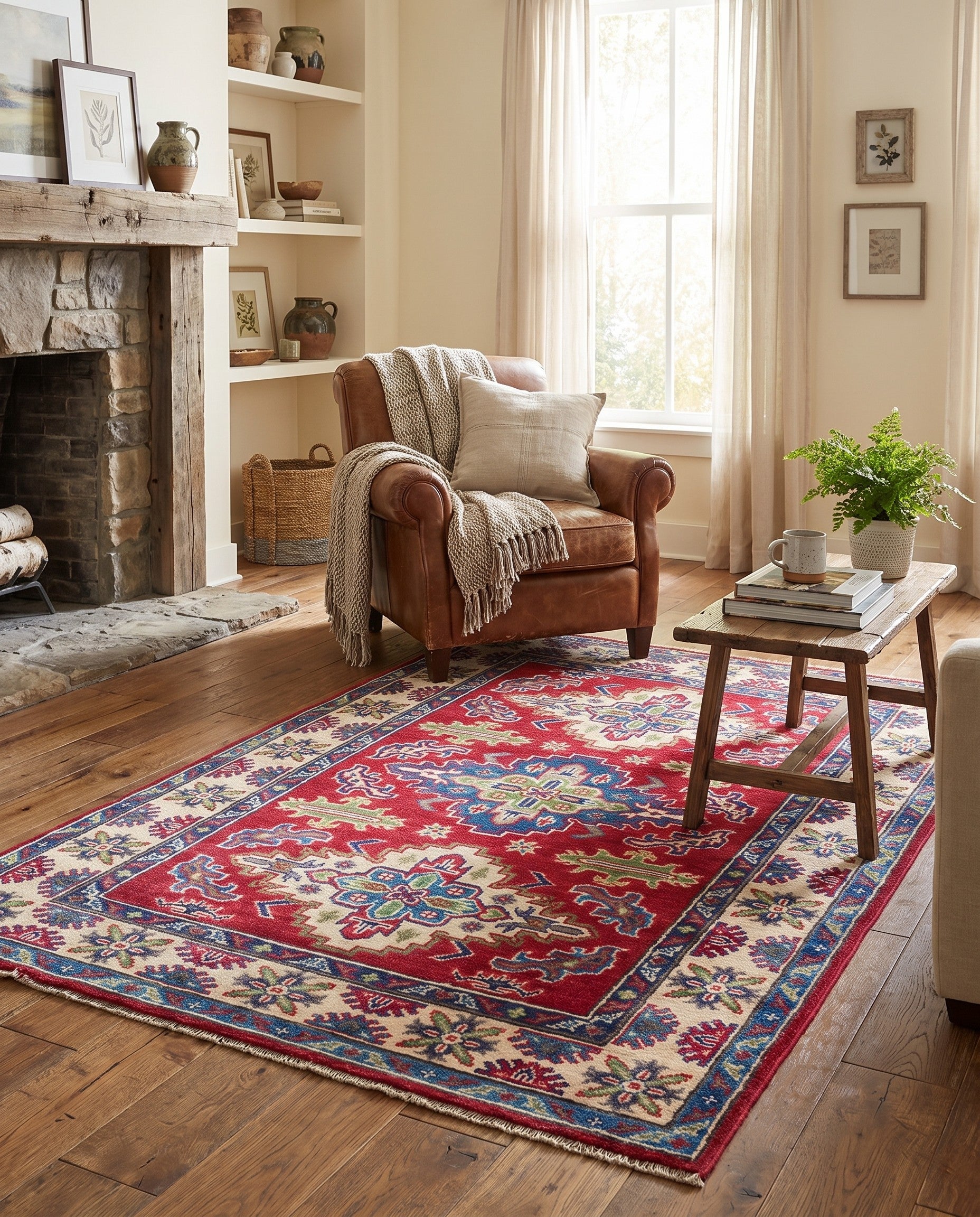 3' 3 x 5' 2 Hand Knotted Kazak Rug