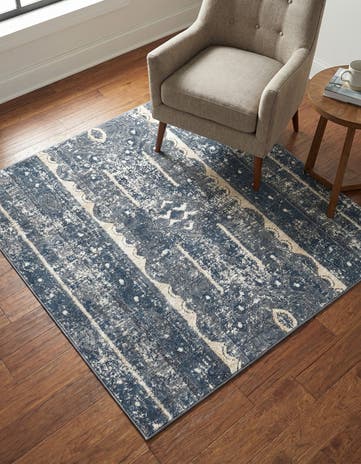 Blue Oregon Square Rug
