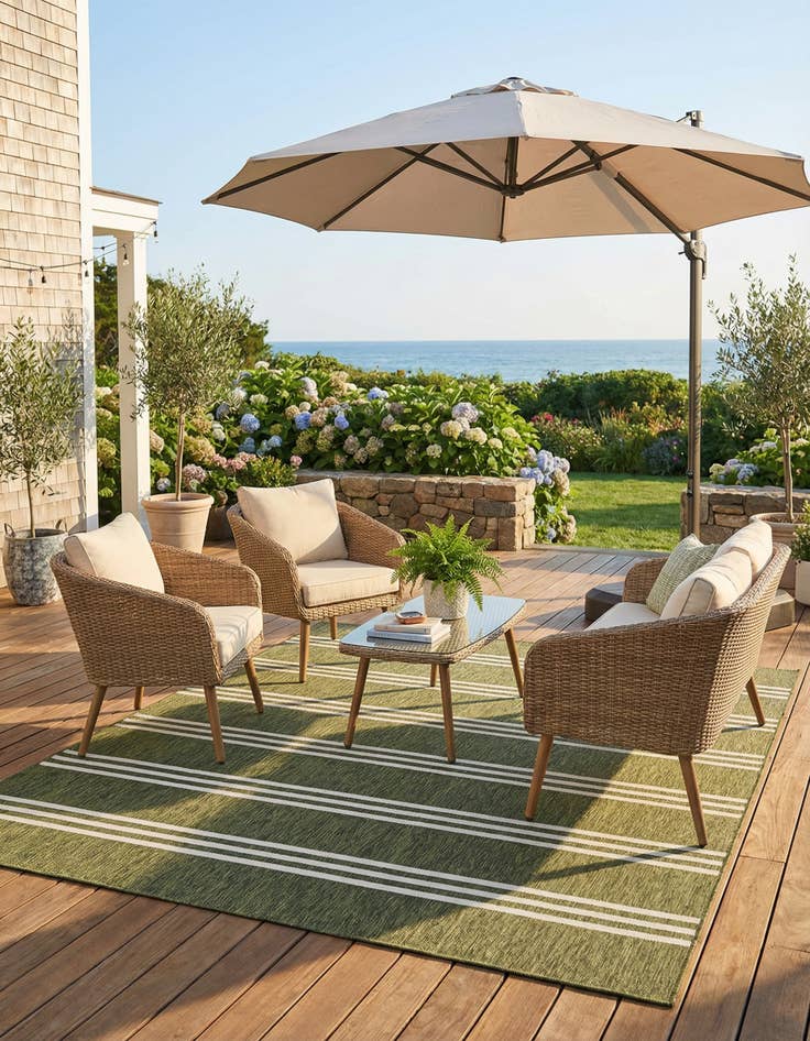 Detail image of 7' 10 x 7' 10  Washable Jill Zarin Anguilla Indoor / Outdoor Square Rug