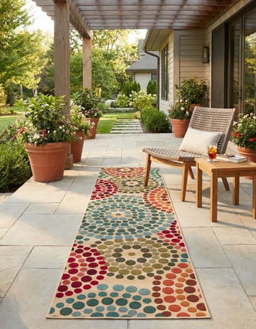 2' x 8' Easy-Clean Modern Indoor / Outdoor Runner Rug