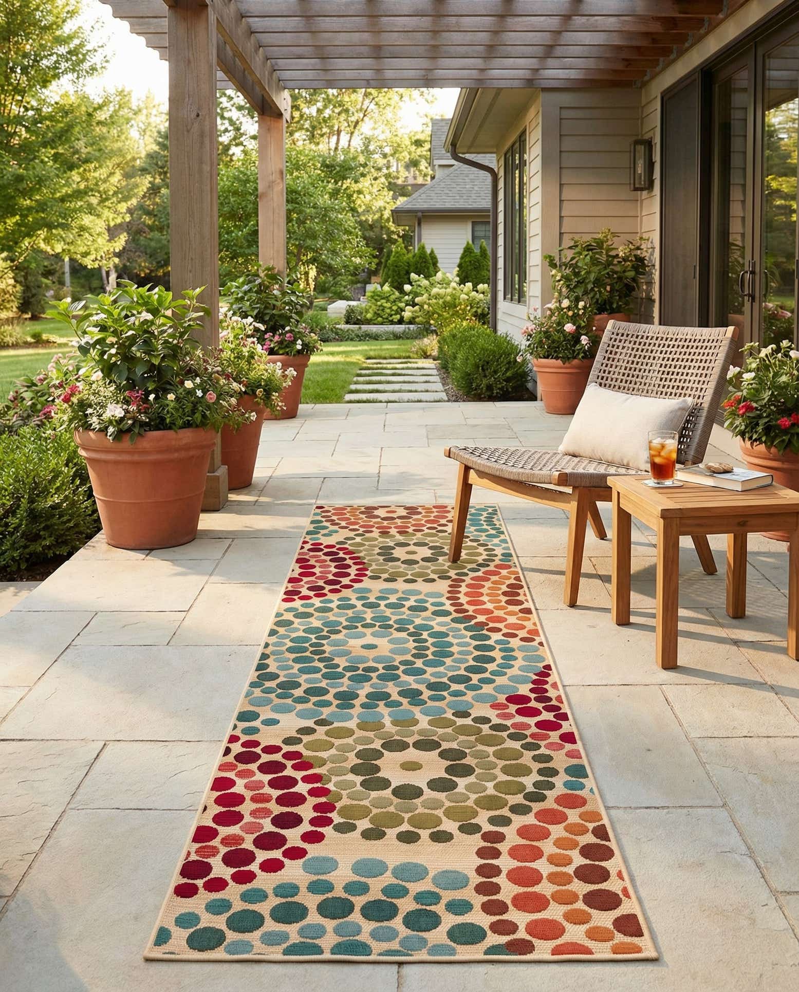 2' x 8' Easy-Clean Modern Indoor / Outdoor Runner Rug