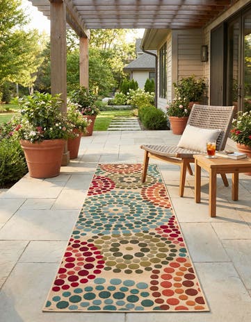 2' x 8' Easy-Clean Modern Indoor / Outdoor Runner Rug