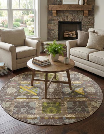 Brown Alexis Round Rug