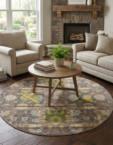 Brown Alexis Round Rug