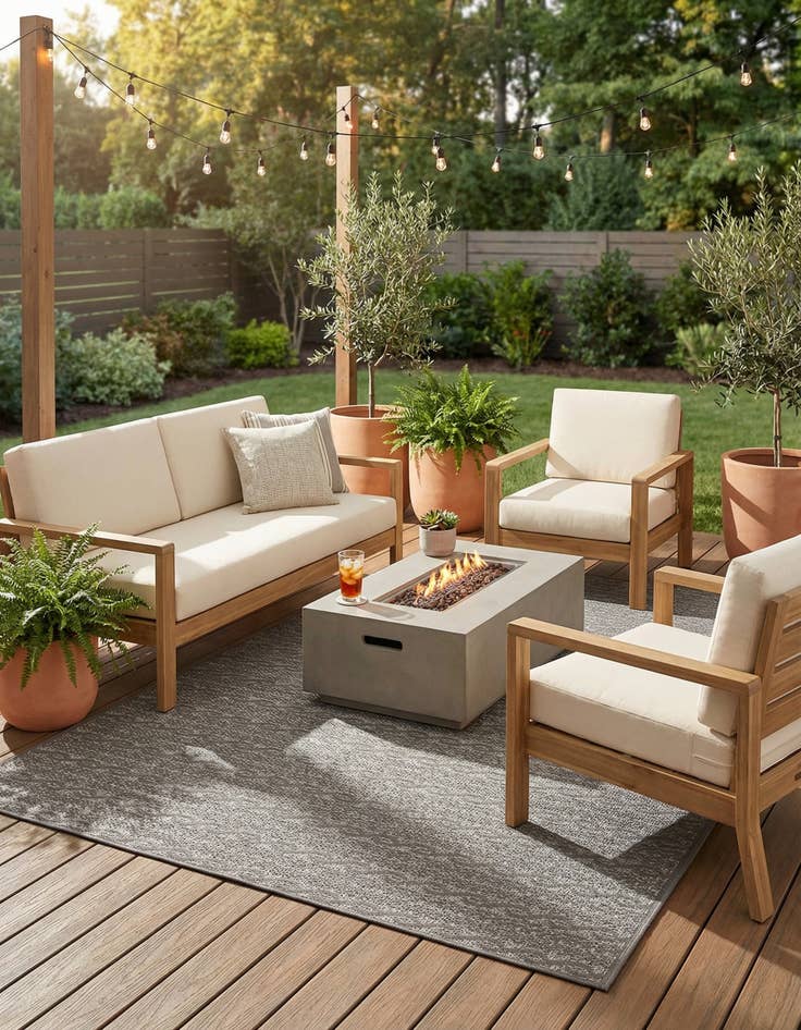 Detail image of 5' 3 x 8' Washable Modern Indoor / Outdoor Rug