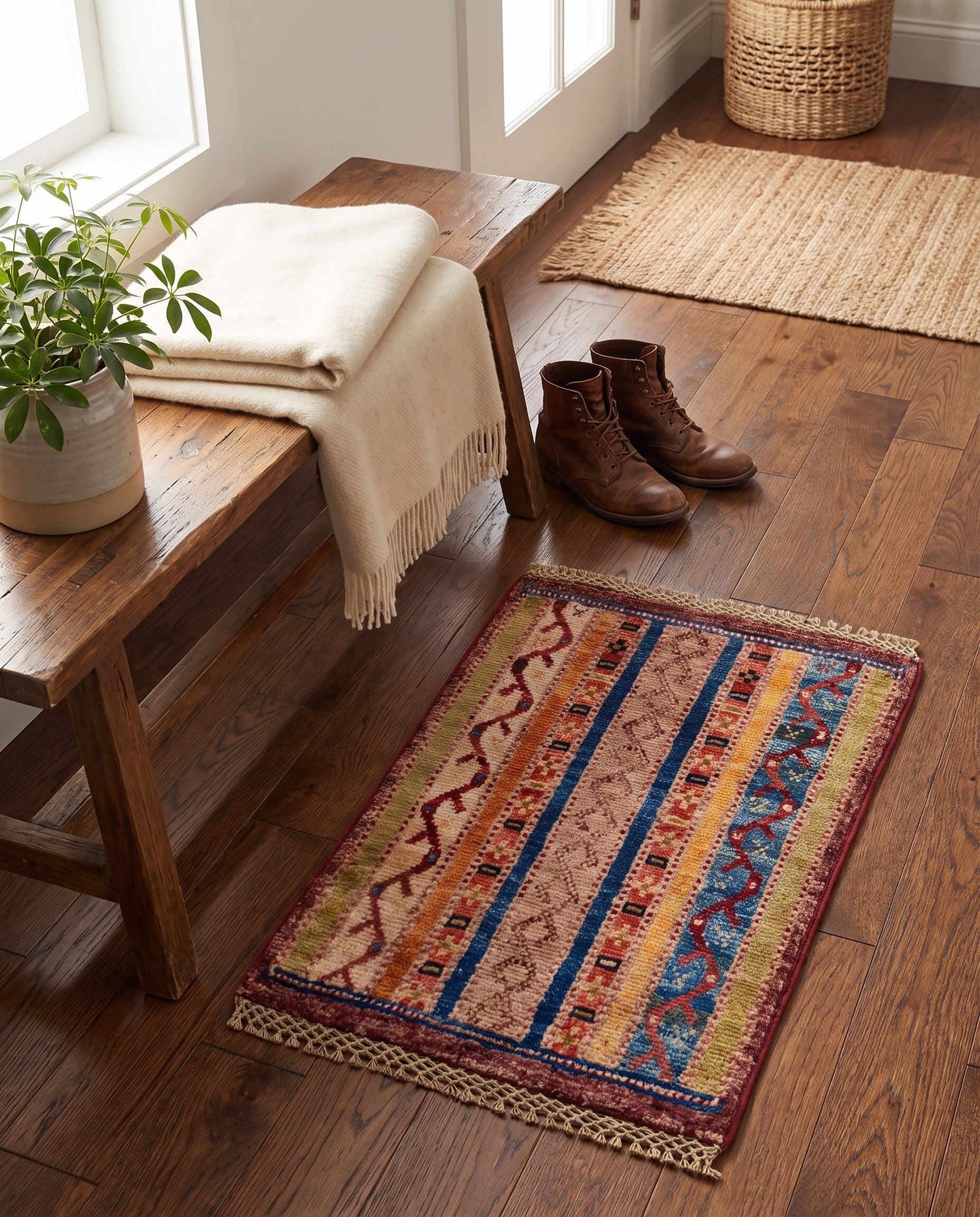 1' 4 x 2' Hand Knotted Ziegler Rug
