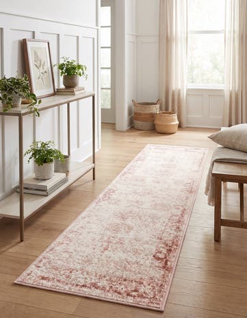 Rose Pink and Ivory Monte Carlo Runner Rug
