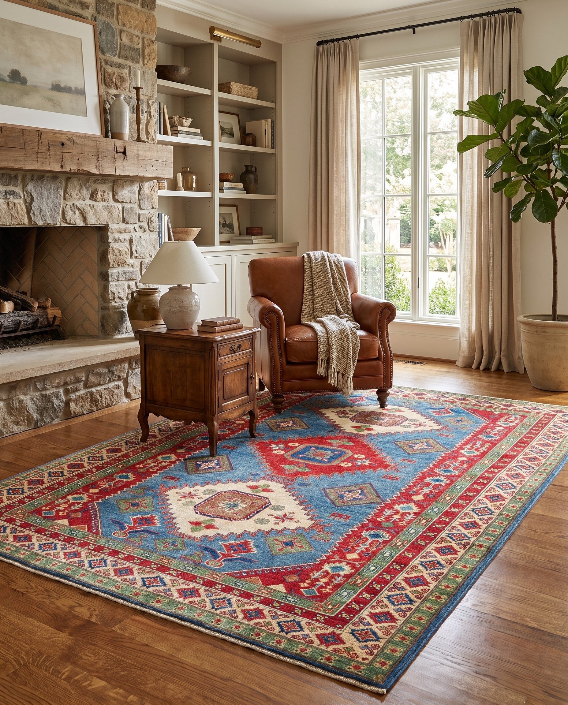 185cm x 260cm Hand Knotted Kazak Rug