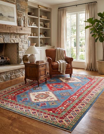 185cm x 260cm Hand Knotted Kazak Rug
