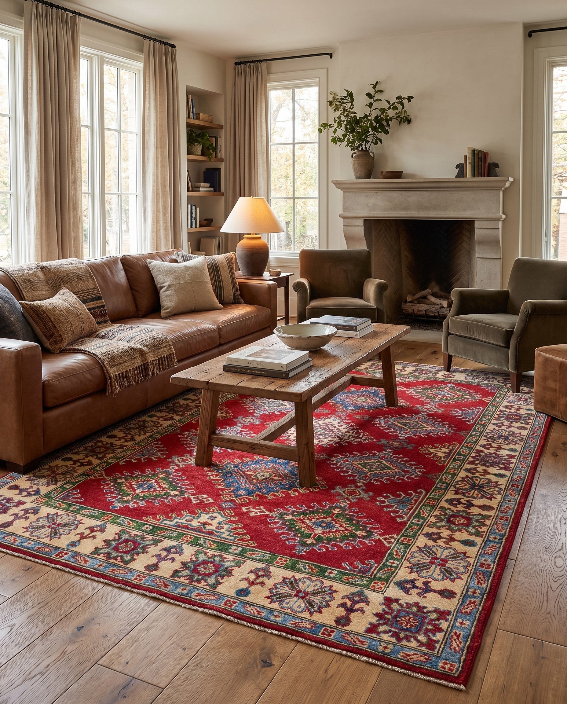 4' 11 x 6' 10 Hand Knotted Kazak Rug