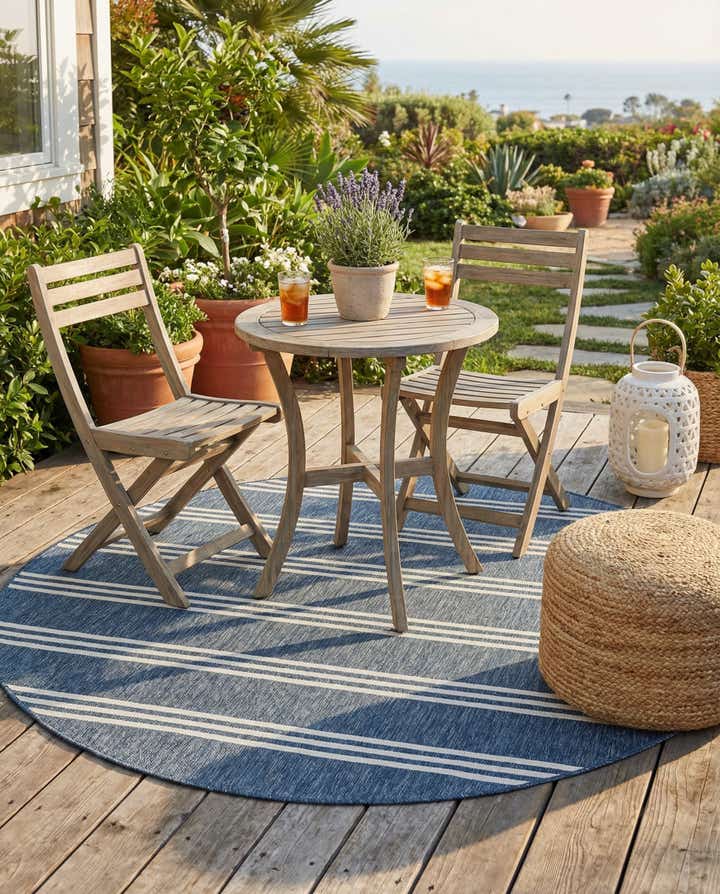 7' x 7' Easy-Clean Jill Zarin Indoor / Outdoor Round Rug
