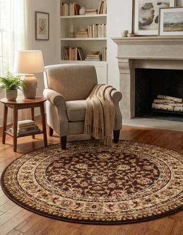 Brown Aditi Round Rug