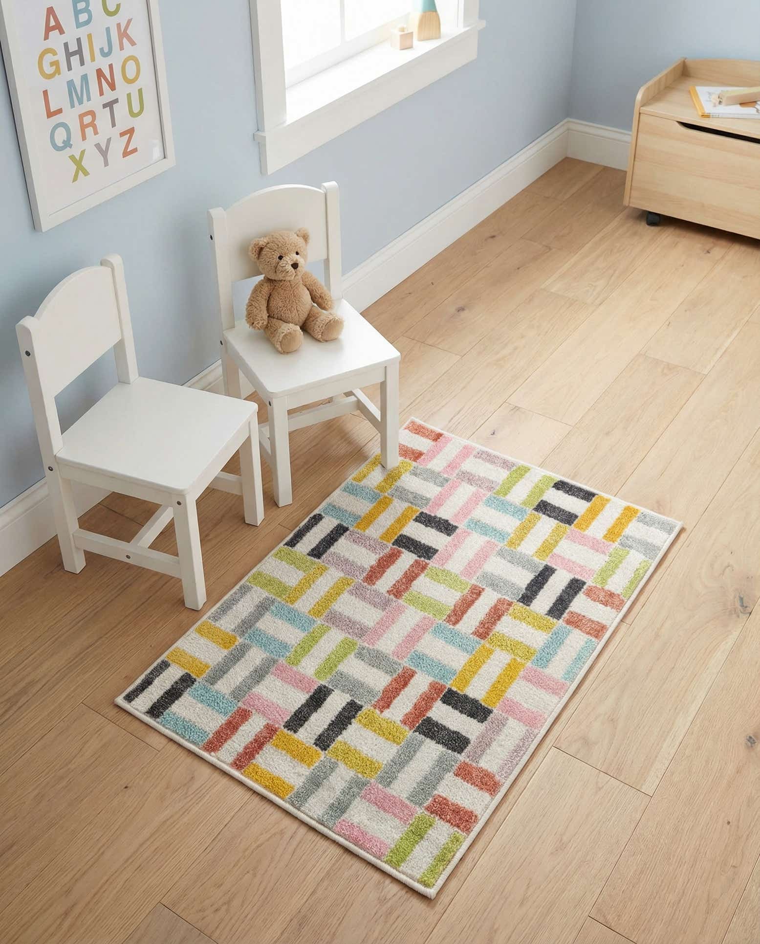 2' 2 x 3' Checkered Whimsy Kids Rug