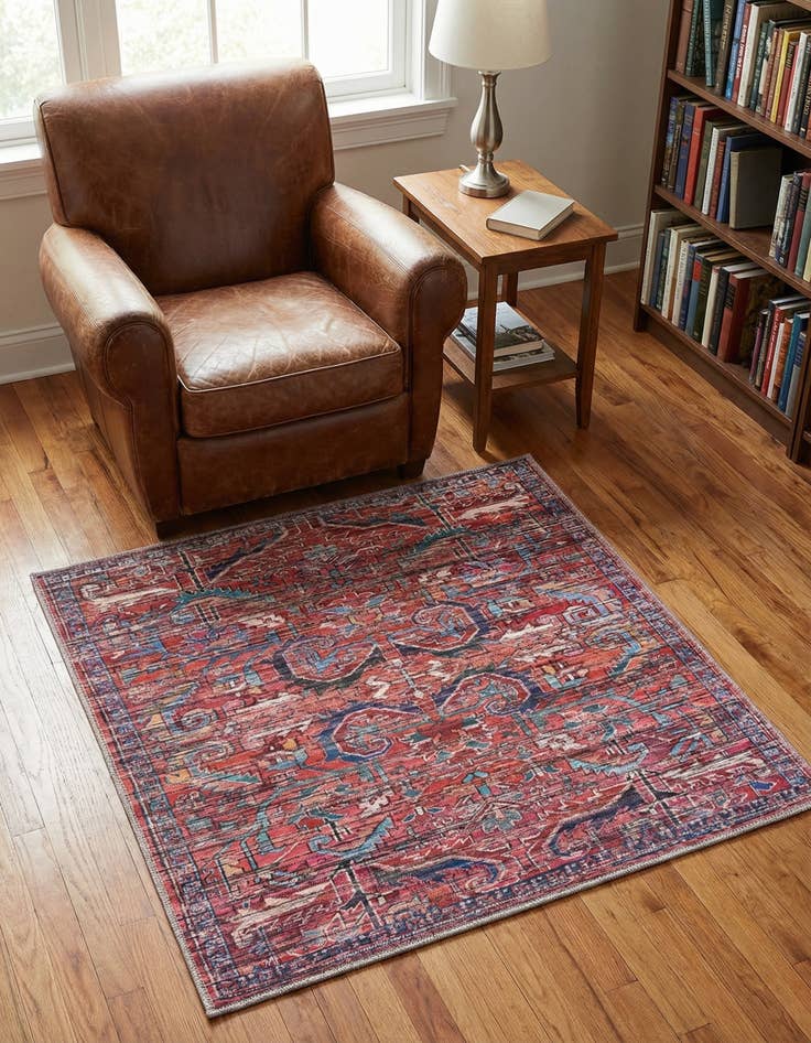 Detail image of 3' 3 x 3' 3 Washable Maahru Square Rug