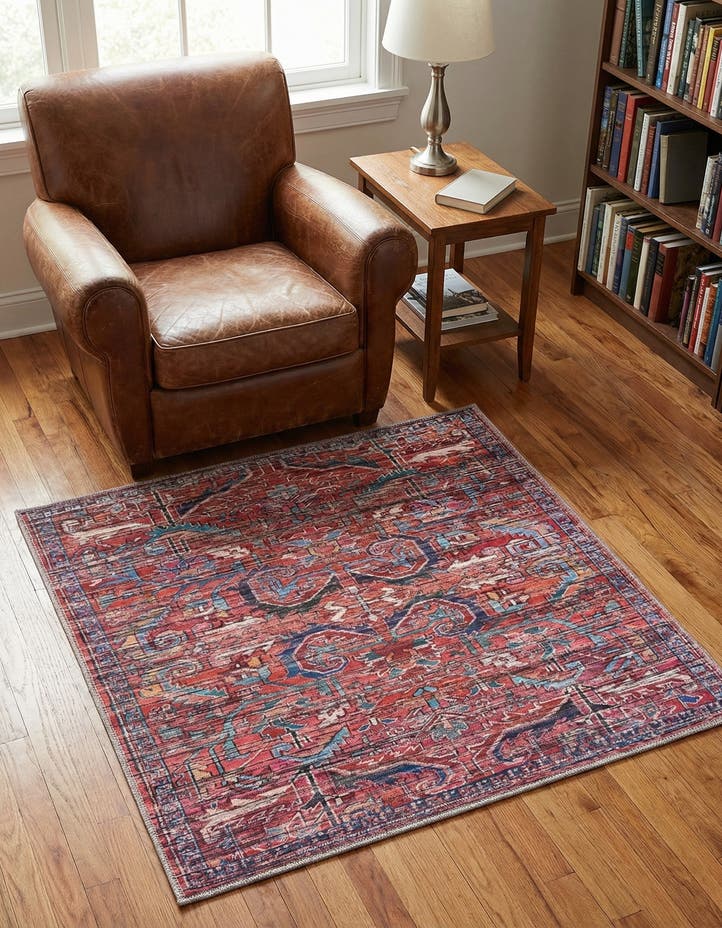 3' 3 x 3' 3 Washable Maahru Square Rug