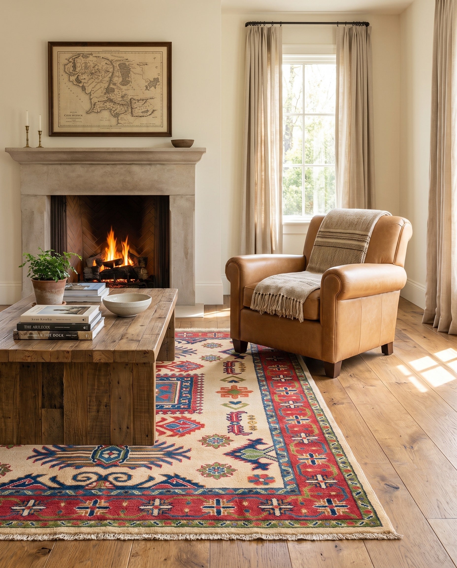4' x 6' 2 Hand Knotted Kazak Rug