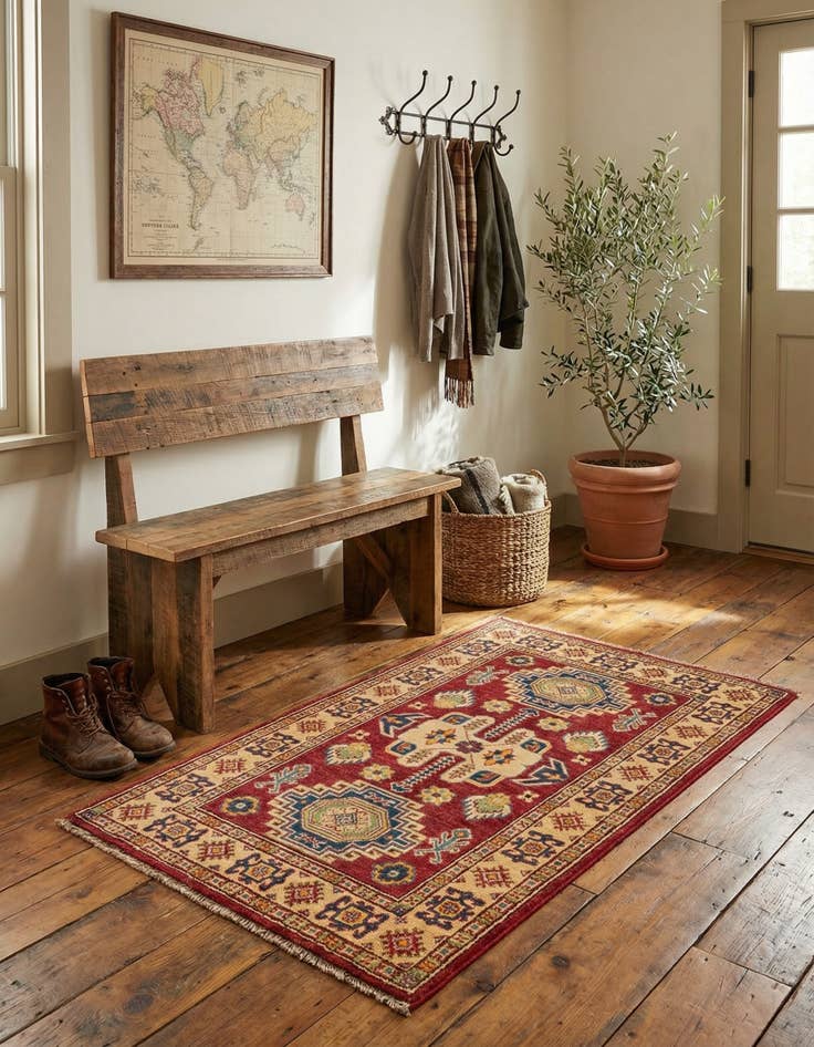 Detail image of 2' 8 x 4' Hand Knotted Kazak Rug