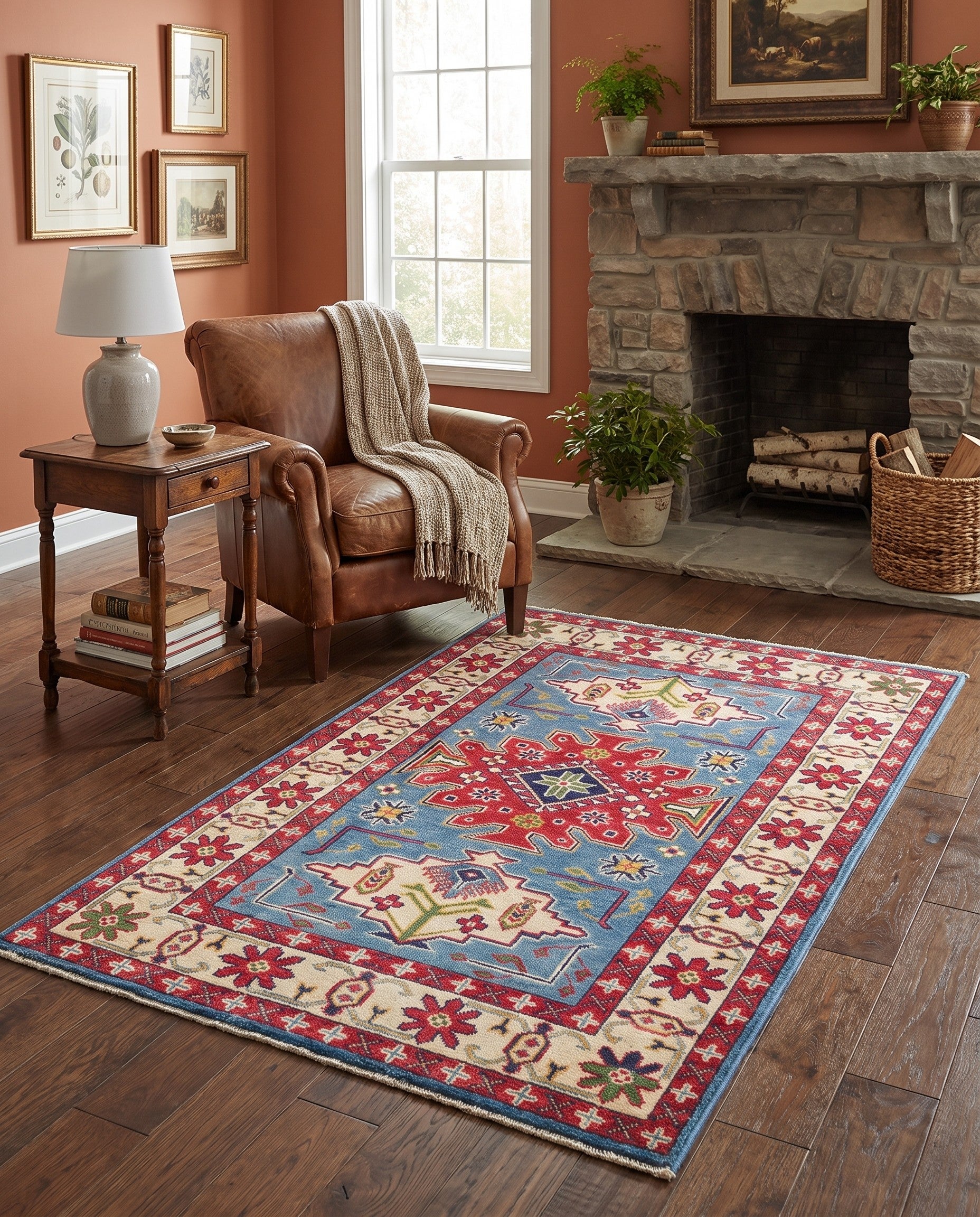 3' 4 x 5' 1 Hand Knotted Kazak Rug