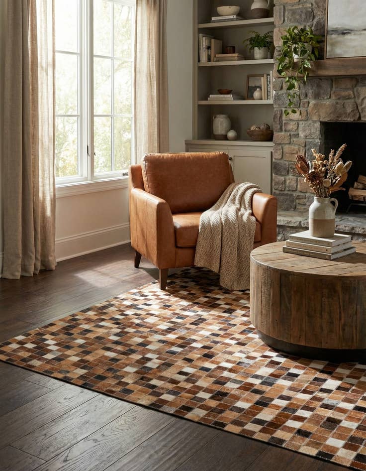 Detail image of 3' 11 x 5' 11 Cowhide Stocks Rug