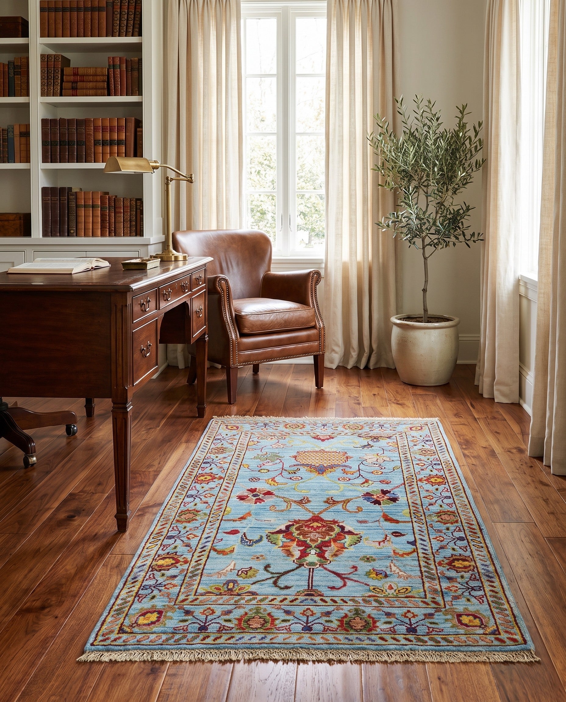 2' 7 x 4' Hand Knotted Ariana Ziegler Rug