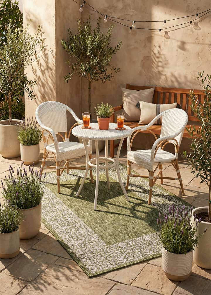 3' x 5' 3 Easy-Clean Border Indoor / Outdoor Rug