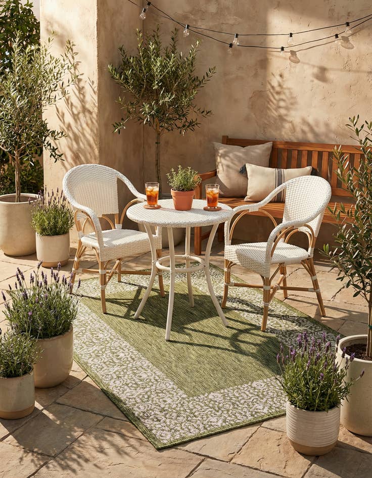 Detail image of 3' x 5' 3 Washable Border Indoor / Outdoor Rug