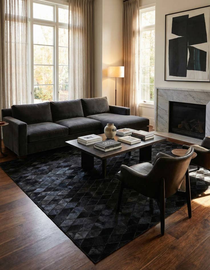 Detail image of 5' 1 x 7' 11 Cowhide Stocks Rug