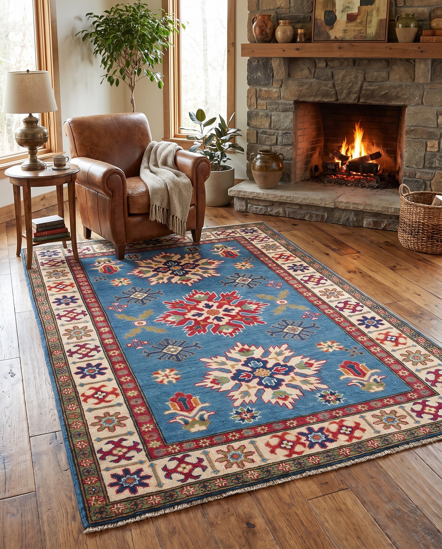 120cm x 180cm Hand Knotted Kazak Rug