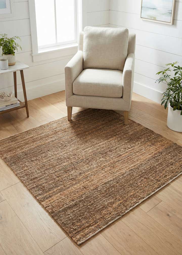 4' 1 x 4' 1 Hand Woven Palm Beach Jute Square Rug