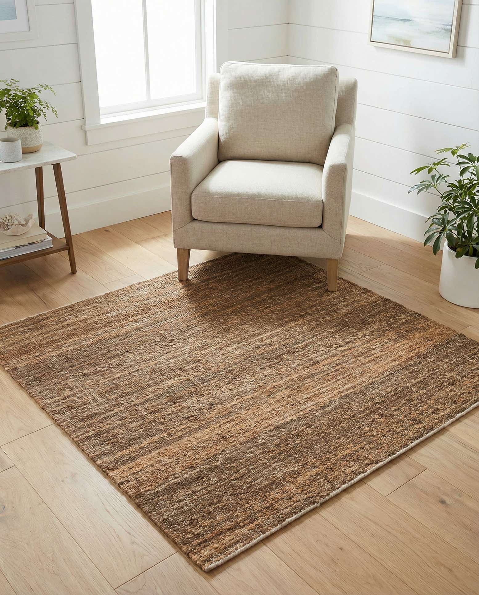 4' 1 x 4' 1 Hand Woven Palm Beach Jute Square Rug