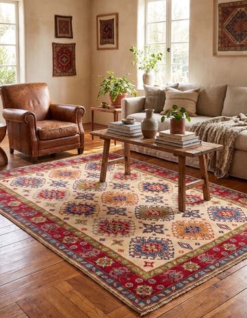 5' 1 x 7' 3 Hand Knotted Kazak Rug