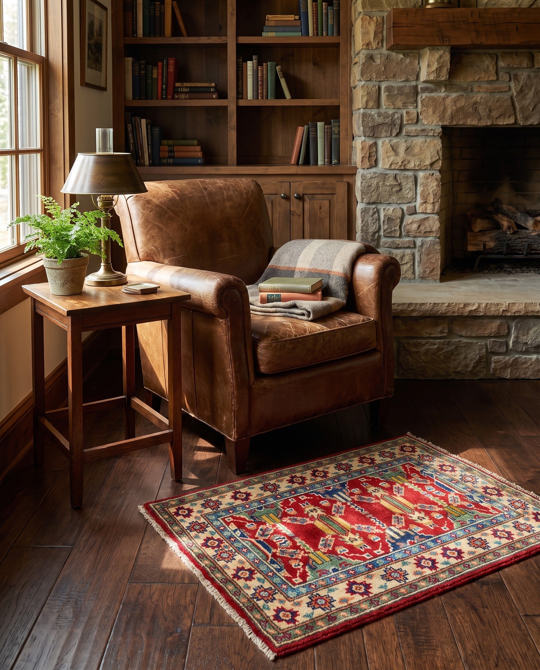 2' x 2' 11 Hand Knotted Kazak Rug