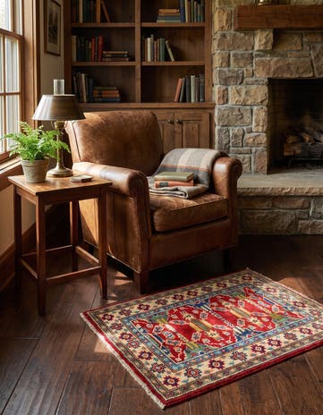 2' x 2' 11 Hand Knotted Kazak Rug