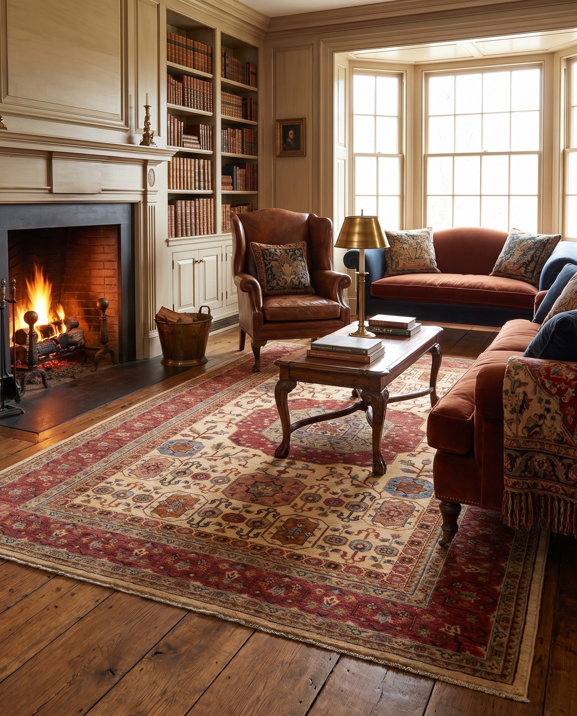 6' 11 x 9' 9 Hand Knotted Mamluk Ziegler Rug