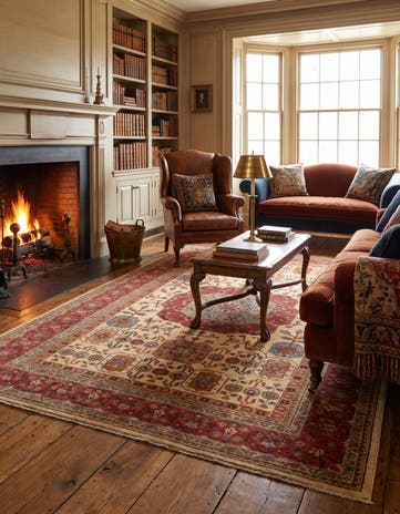 6' 11 x 9' 9 Hand Knotted Mamluk Ziegler Rug