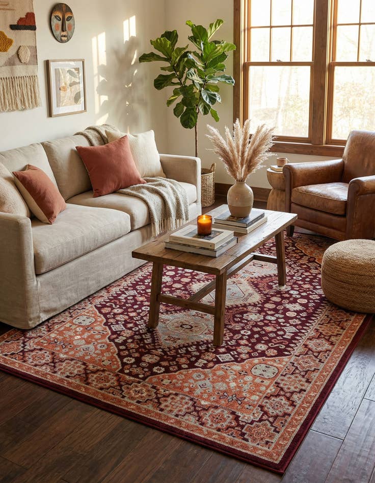 Detail image of 5' 3 x 8' Kamala Washable Rug