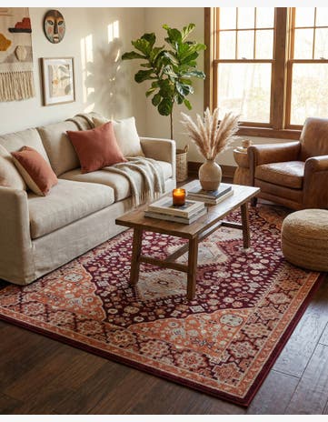 Burgundy Red Kamala Washable Rug