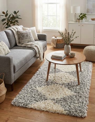 Pearl and Gray Infinity Shag Rug