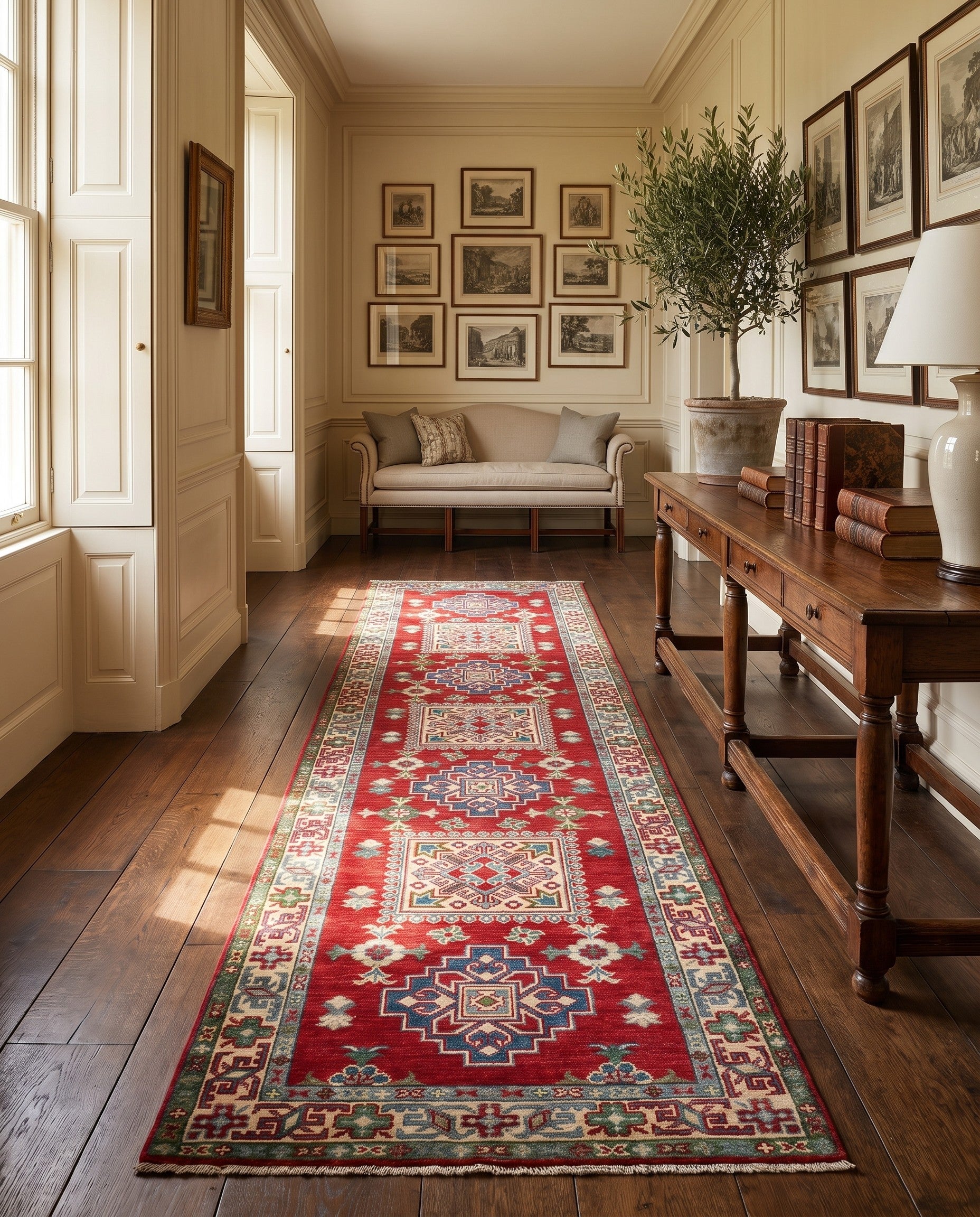 2' 9 x 9' 10 Hand Knotted Kazak Runner Rug